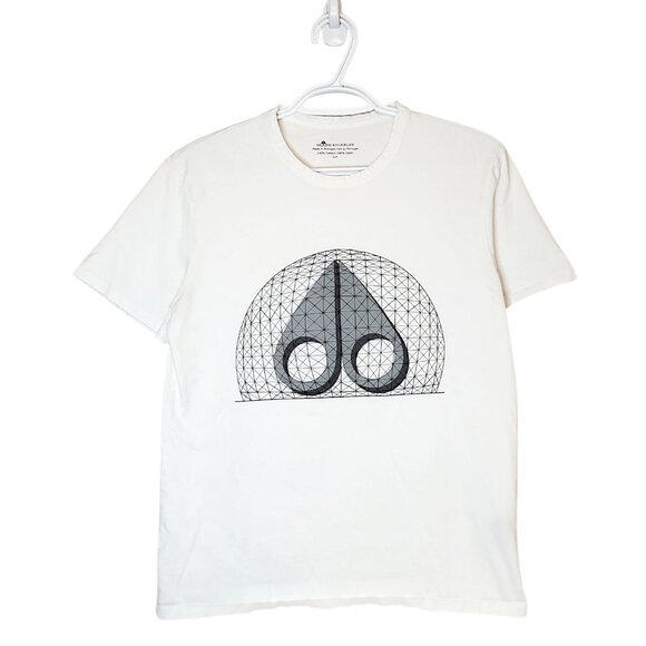 Moose Knuckles logo graphic shirt white size S - Picture 1 of 6
